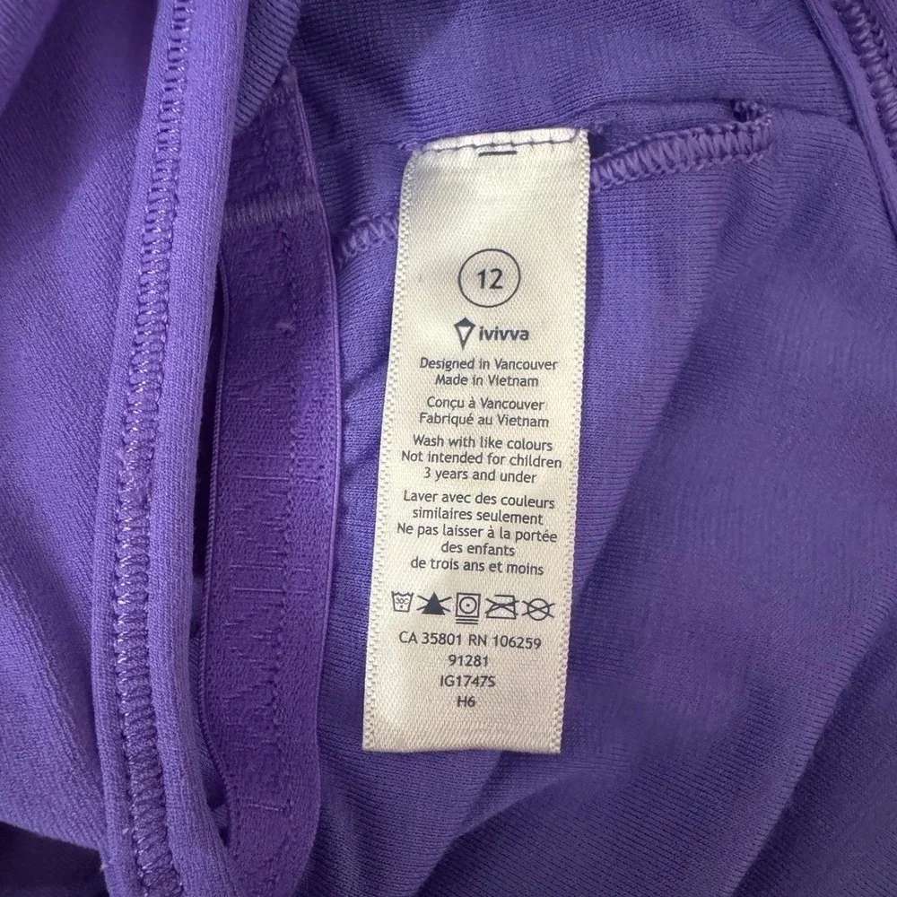 Ivivva‎ Girl Purple Strappy Racerback Ruched Back Athletic Tank Top Size L